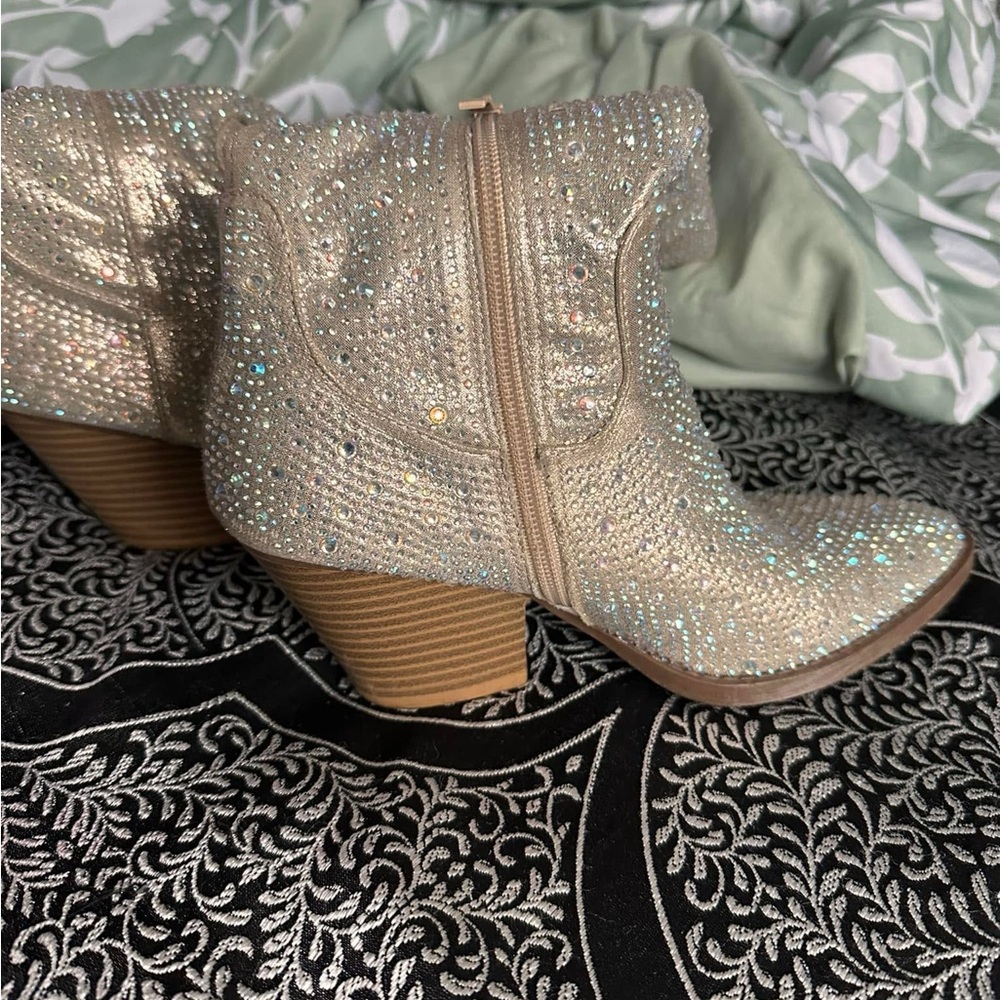Sparkling Gold Ankle Boots